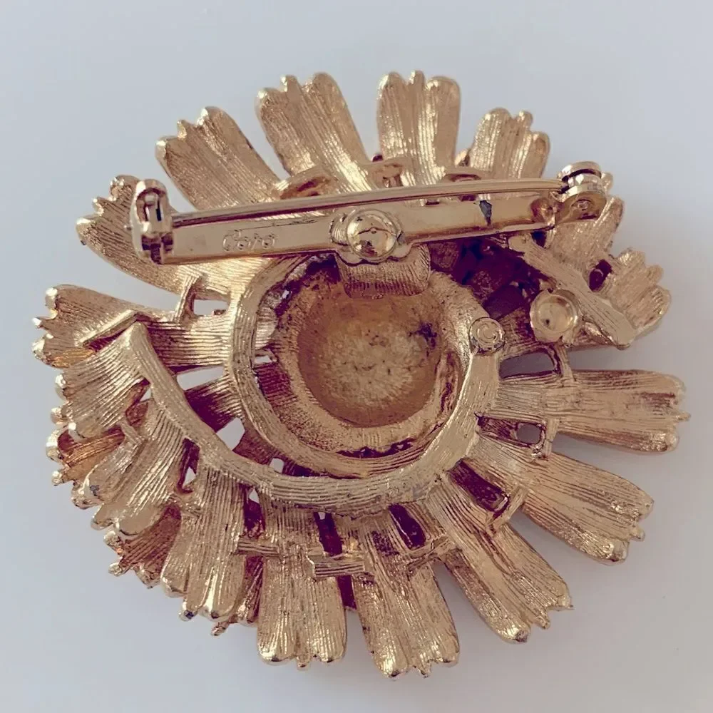 Coro Gold Flower Brooch